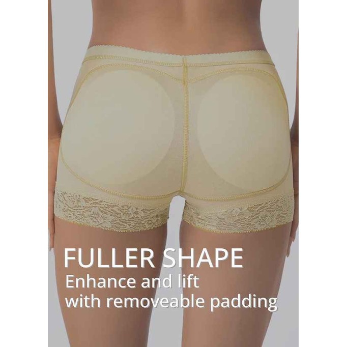 Padded Butt Lifter Lace Boyshort Booty Shaper