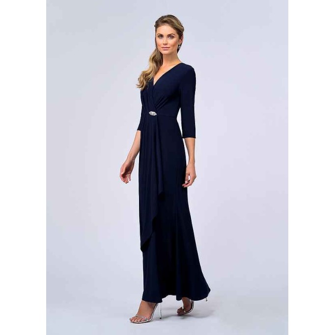 UpStudio Pleated V-Neck Jersey Gown