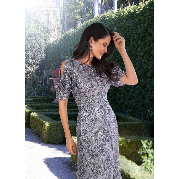 UpStudio Sequin Floral Lace Gown