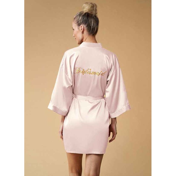 Pre-Wedding Embroidered Bridesmaid Satin Robe