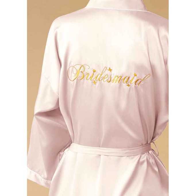 Pre-Wedding Embroidered Bridesmaid Satin Robe