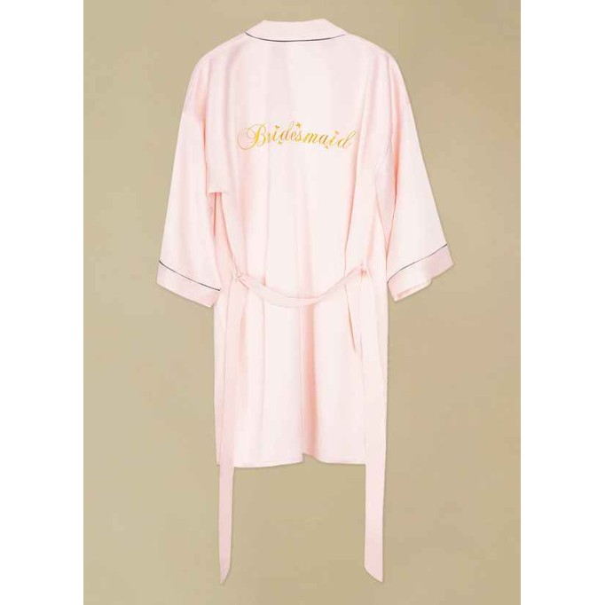 Pre-Wedding Embroidered Bridesmaid Satin Robe