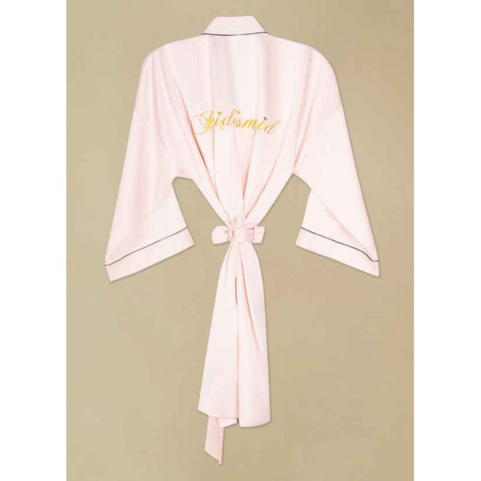 Pre-Wedding Embroidered Bridesmaid Satin Robe