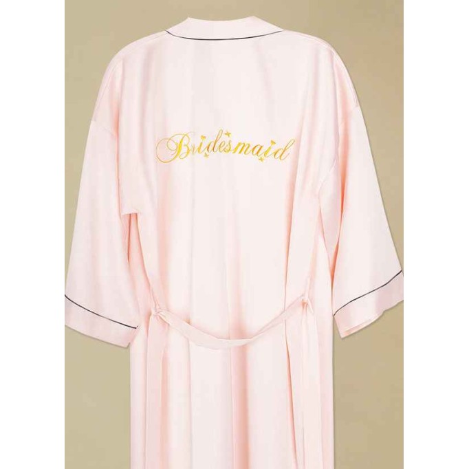 Pre-Wedding Embroidered Bridesmaid Satin Robe