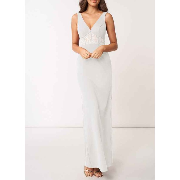 AZ Occasions Modern Romance Stretch Crepe Maxi Dress