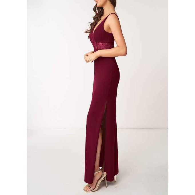 AZ Occasions Modern Romance Stretch Crepe Maxi Dress