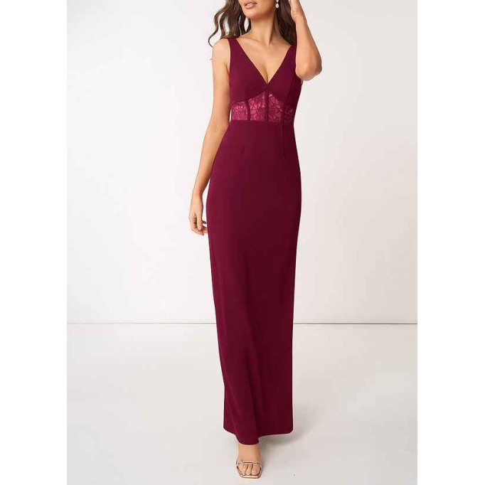 AZ Occasions Modern Romance Stretch Crepe Maxi Dress