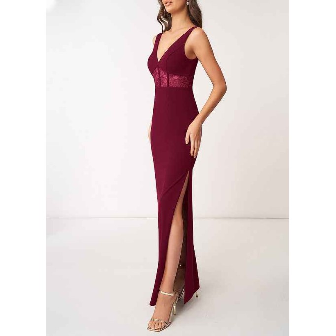 AZ Occasions Modern Romance Stretch Crepe Maxi Dress