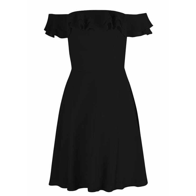 AZ Occasions Mini Chiffon Dress with Off the Shoulder Sleeves