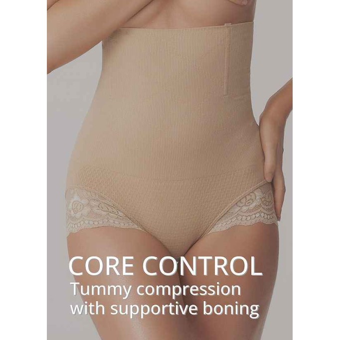 High Waisted Control Butt Lifter Lace Panty