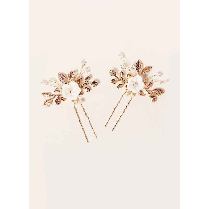 Gold Floral Hairpin Set