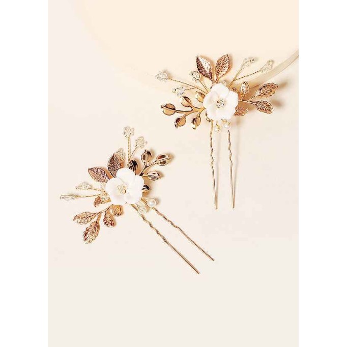 Gold Floral Hairpin Set