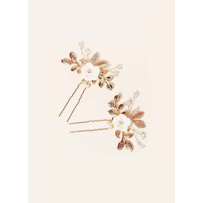 Gold Floral Hairpin Set