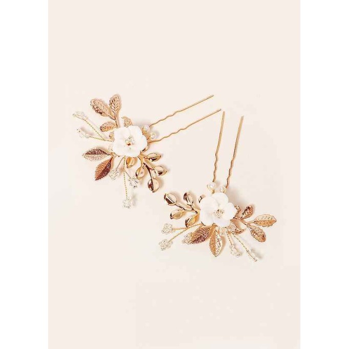 Gold Floral Hairpin Set