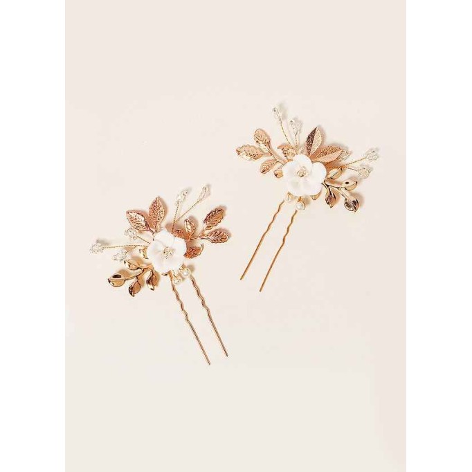 Gold Floral Hairpin Set