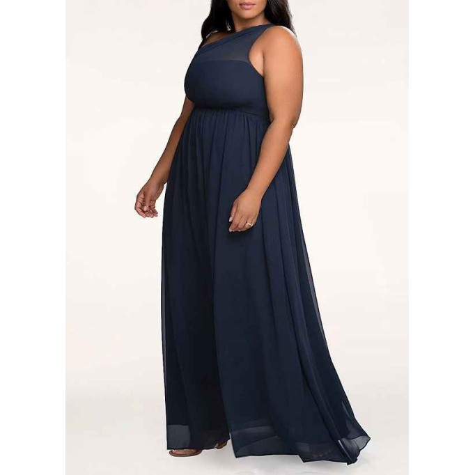 AZ Occasions Magical Day Dark Navy Chiffon Maxi Dress