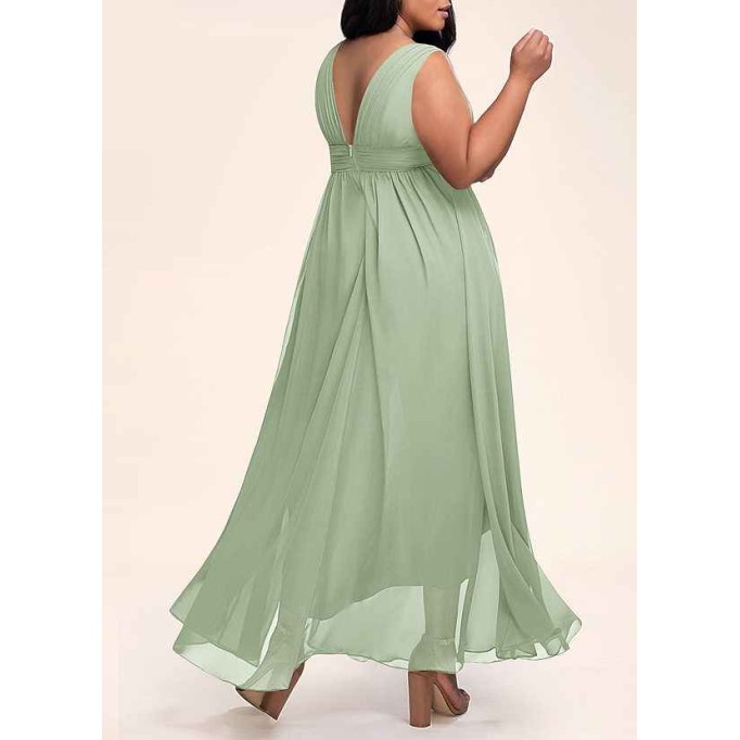 AZ Occasions Dancing Queen Dusty Sage Chiffon Maxi Dress