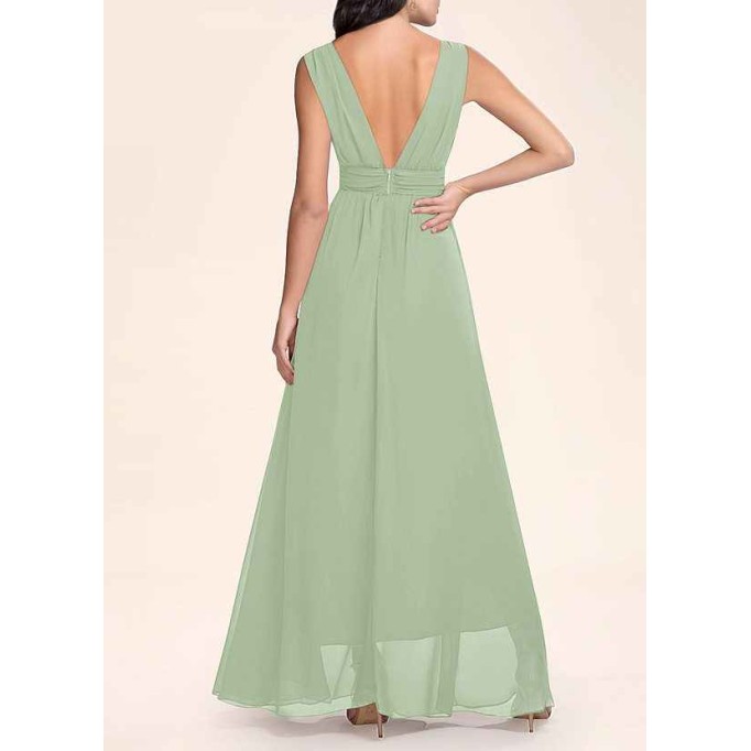 AZ Occasions Dancing Queen Dusty Sage Chiffon Maxi Dress