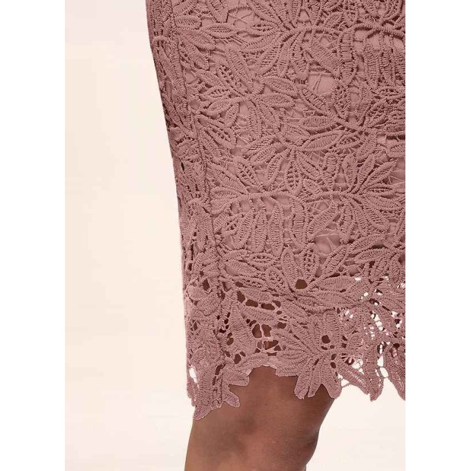 AZ Occasions Heavenly Kiss Dusty Rose Lace Bodycon Short Dress