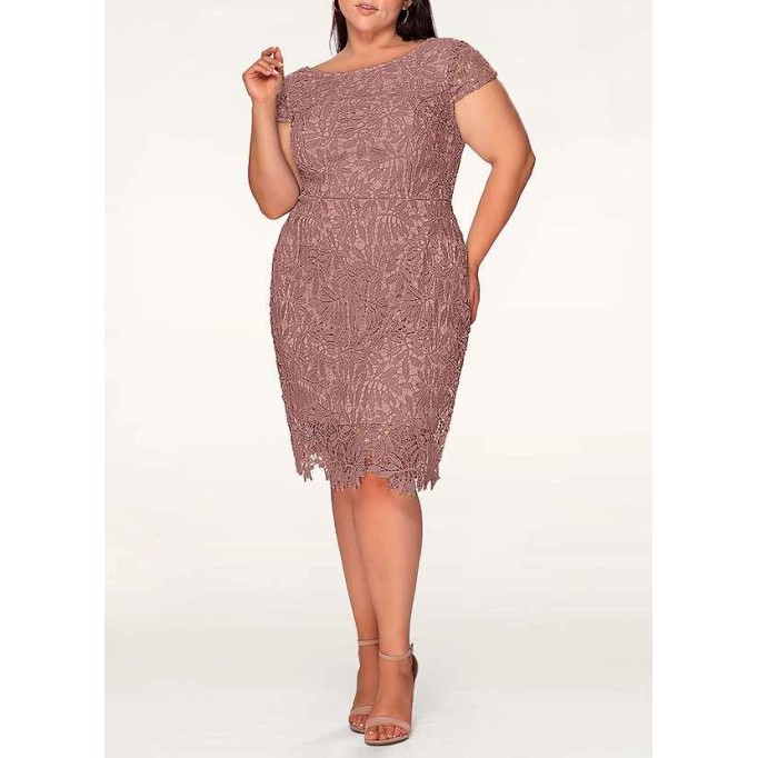 AZ Occasions Heavenly Kiss Dusty Rose Lace Bodycon Short Dress