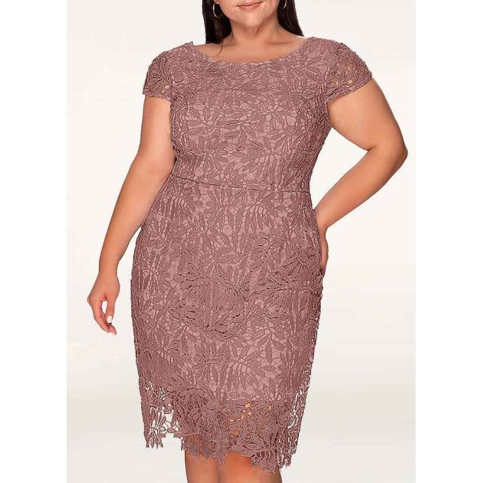 AZ Occasions Heavenly Kiss Dusty Rose Lace Bodycon Short Dress