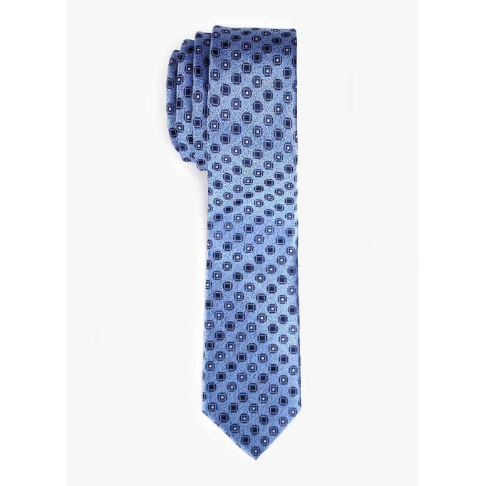 Men's Blue Geometric Skinny Tie