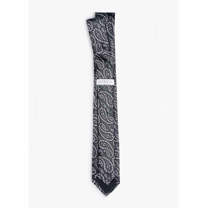 Men's White Paisley Skinny Tie