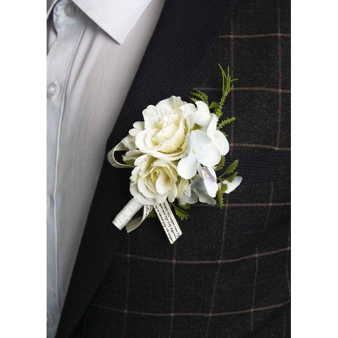 White Bouquet Boutonniere