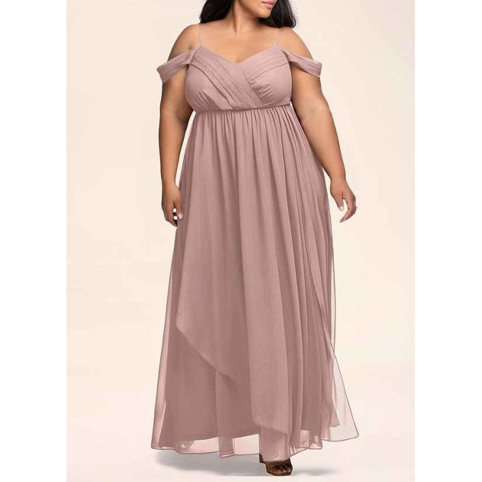 AZ Occasions Philosophy Of Love Dusty Rose Chiffon Maxi Dress