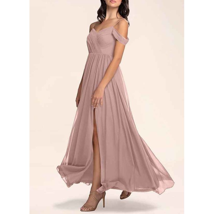 AZ Occasions Philosophy Of Love Dusty Rose Chiffon Maxi Dress