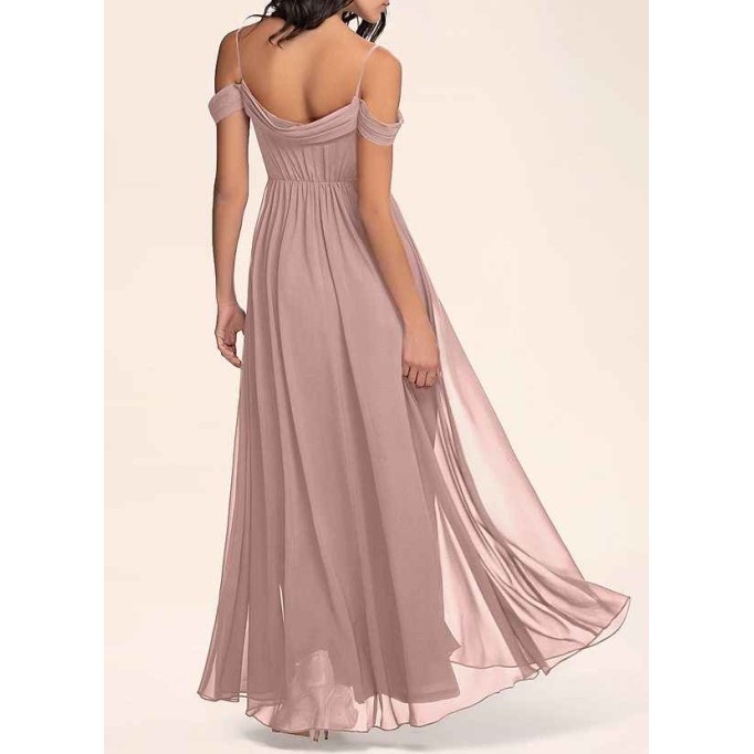 AZ Occasions Philosophy Of Love Dusty Rose Chiffon Maxi Dress