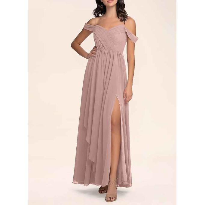 AZ Occasions Philosophy Of Love Dusty Rose Chiffon Maxi Dress