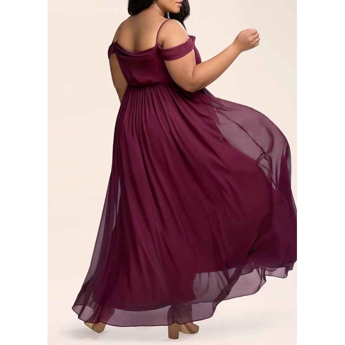 AZ Occasions Philosophy Of Love Cabernet Chiffon Maxi Dress