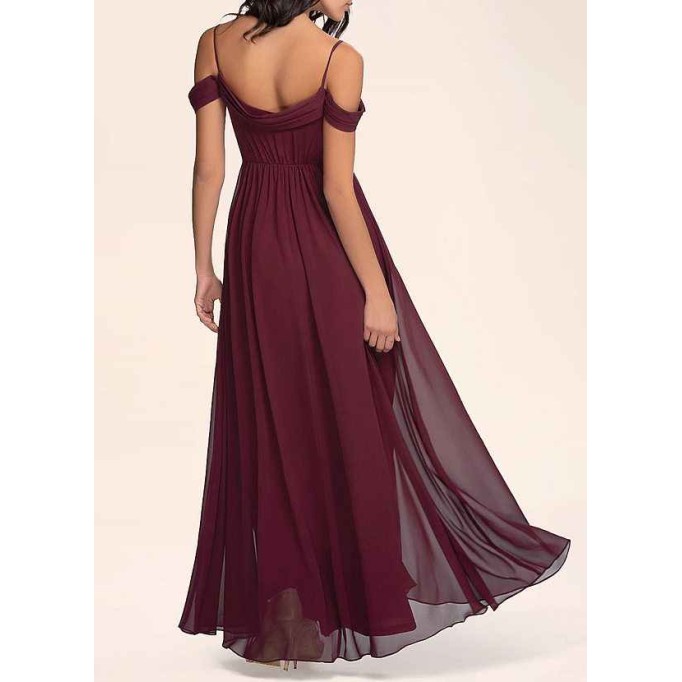 AZ Occasions Philosophy Of Love Cabernet Chiffon Maxi Dress