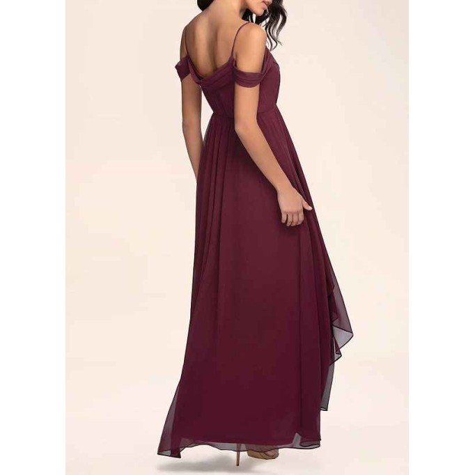 AZ Occasions Philosophy Of Love Cabernet Chiffon Maxi Dress