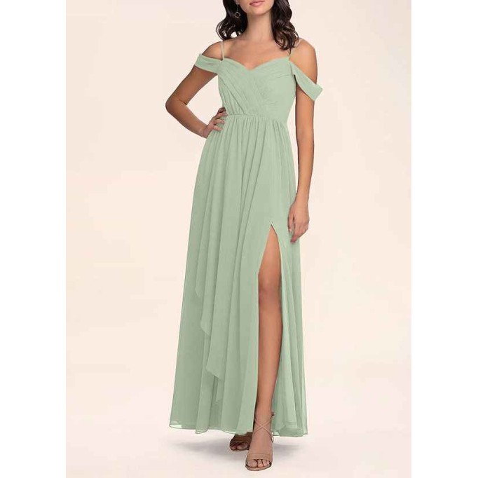 AZ Occasions Philosophy Of Love Dusty Sage Chiffon Maxi Dress