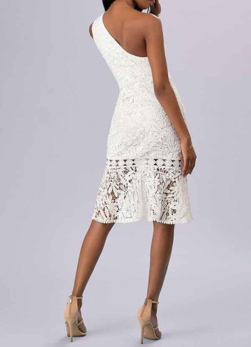 AZ Occasions Every Season Ivory Lace Midi Dress