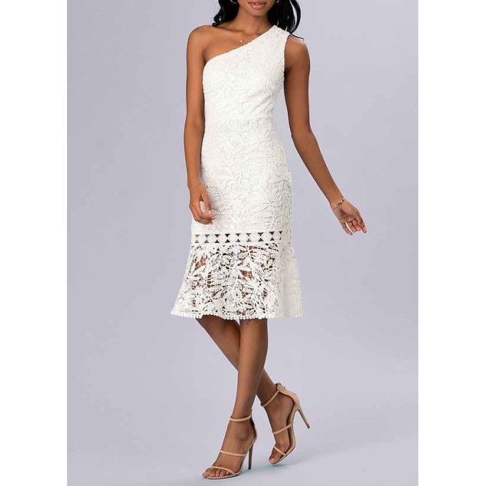 AZ Occasions Every Season Ivory Lace Midi Dress