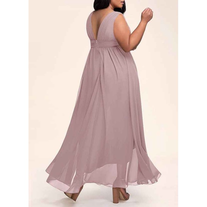 AZ Occasions Dancing Queen Vintage Mauve Chiffon Maxi Dress