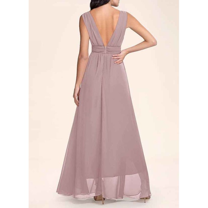 AZ Occasions Dancing Queen Vintage Mauve Chiffon Maxi Dress