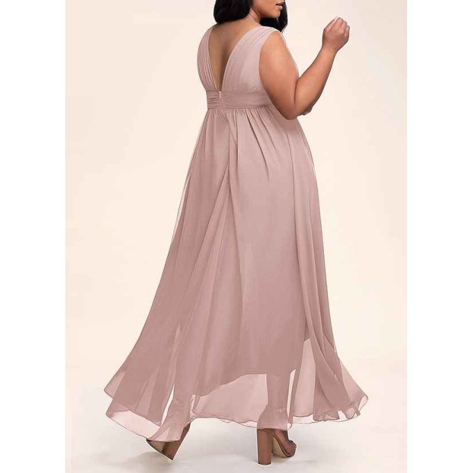 AZ Occasions Dancing Queen Dusty Rose Chiffon Maxi Dress