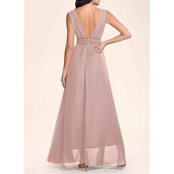 AZ Occasions Dancing Queen Dusty Rose Chiffon Maxi Dress