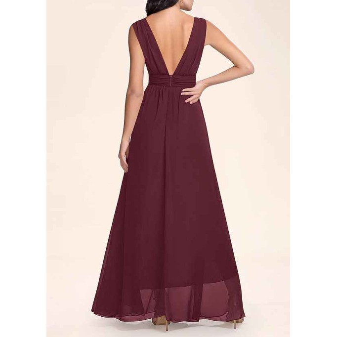 AZ Occasions Dancing Queen Cabernet Chiffon Maxi Dress