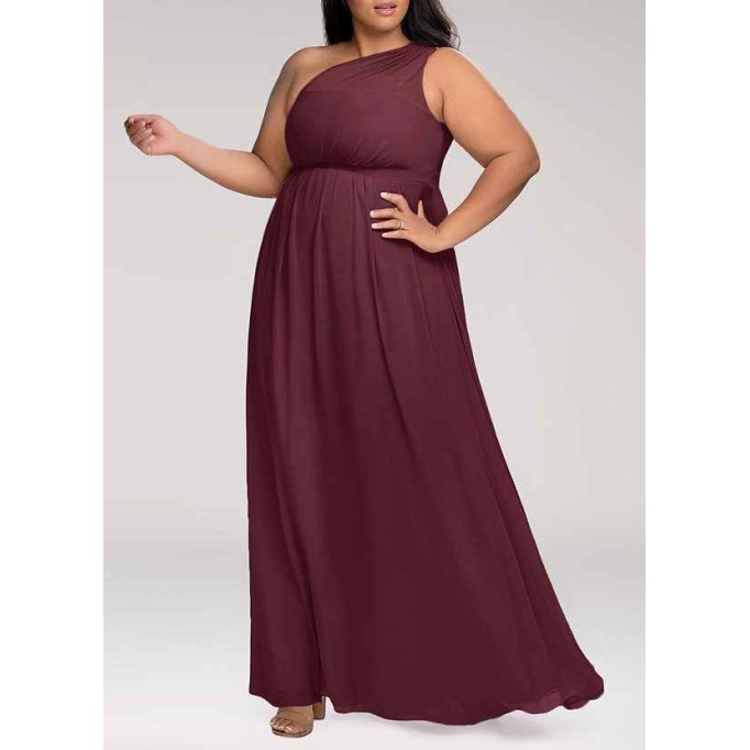 AZ Occasions Magical Day Cabernet Chiffon Maxi Dress