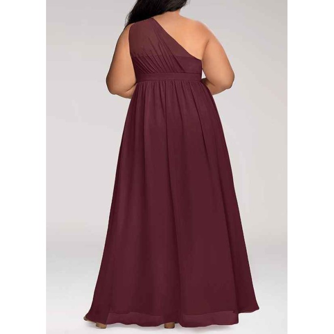 AZ Occasions Magical Day Cabernet Chiffon Maxi Dress