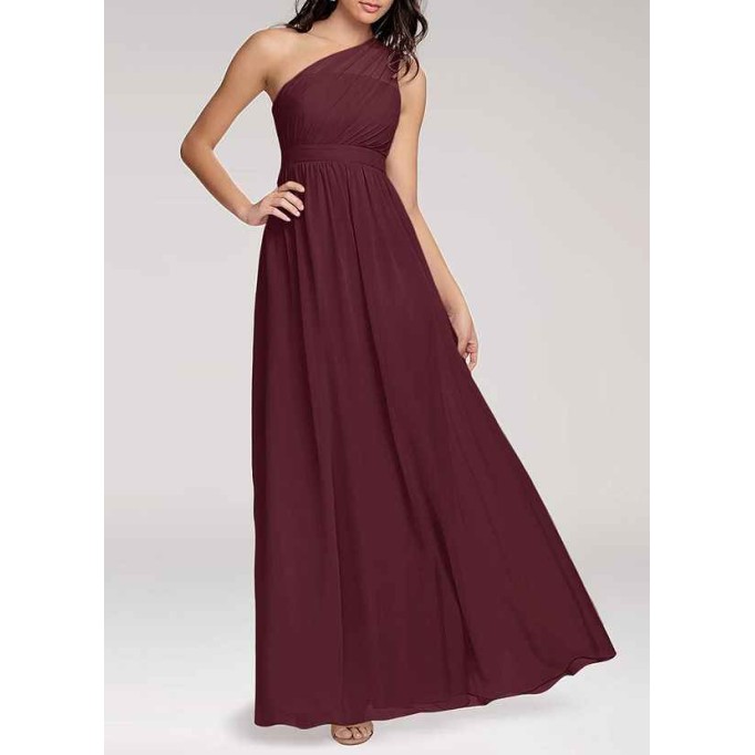 AZ Occasions Magical Day Cabernet Chiffon Maxi Dress