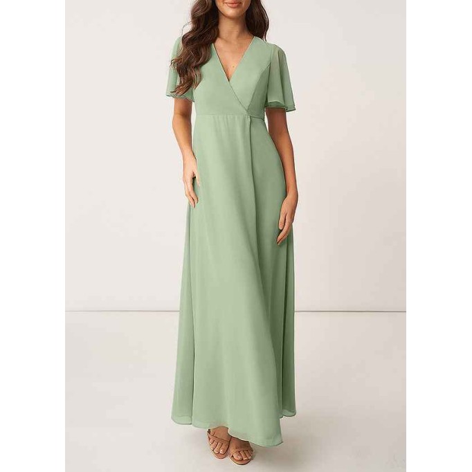 AZ Occasions Chiffon Wrap Maxi Dress