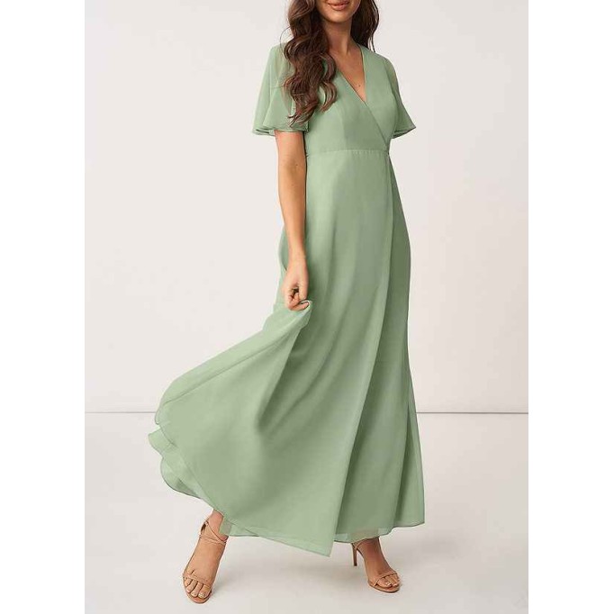 AZ Occasions Chiffon Wrap Maxi Dress