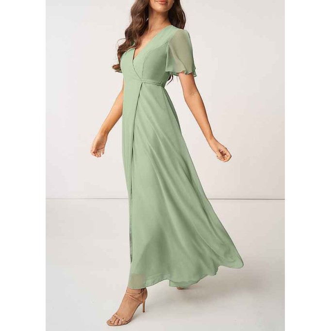 AZ Occasions Chiffon Wrap Maxi Dress