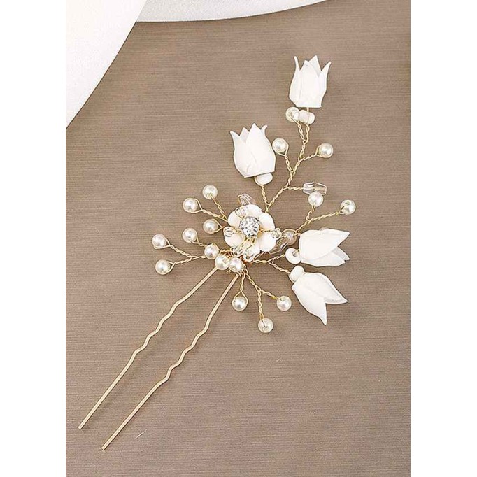 Rosebud And Pearl Hairpin